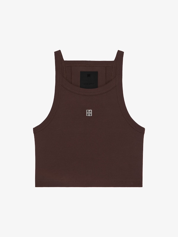 Givenchy Cropped tank top in cotton with 4G detail Oferta especial de fábrica