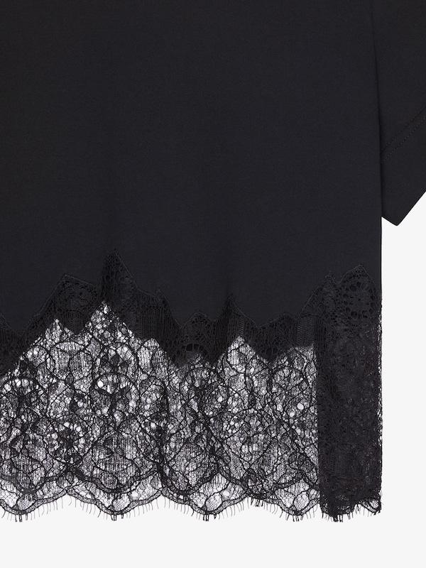 Givenchy Cropped t-shirt in cotton and lace Promoción trimestral
