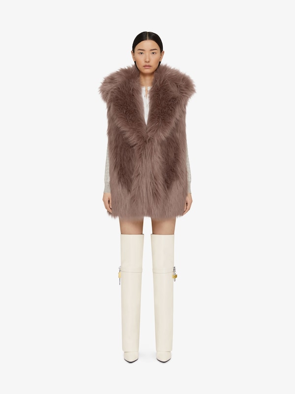 Givenchy Sleeveless jacket in faux fur and knit Descuento por venta flash