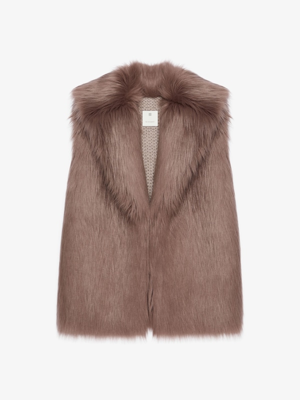 Givenchy Sleeveless jacket in faux fur and knit Descuento por venta flash