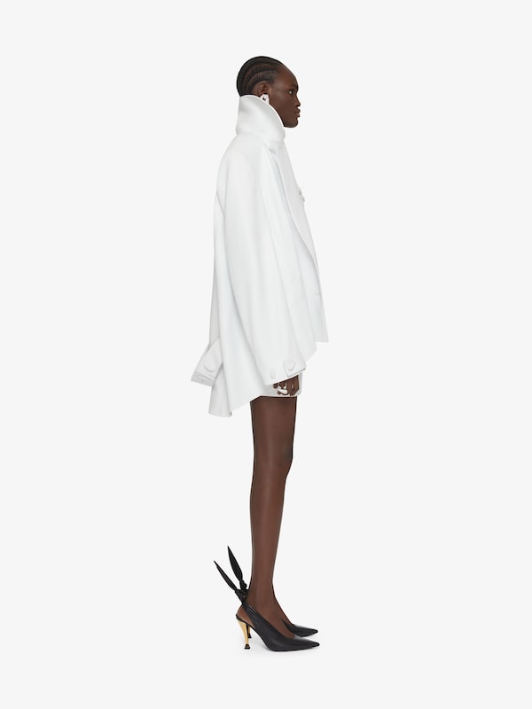 Givenchy Oversized asymmetric peacoat in leather Rebajas de fin de temporada