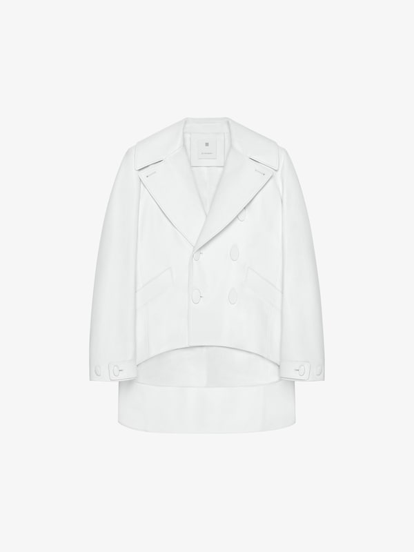 Givenchy Oversized asymmetric peacoat in leather Rebajas de fin de temporada