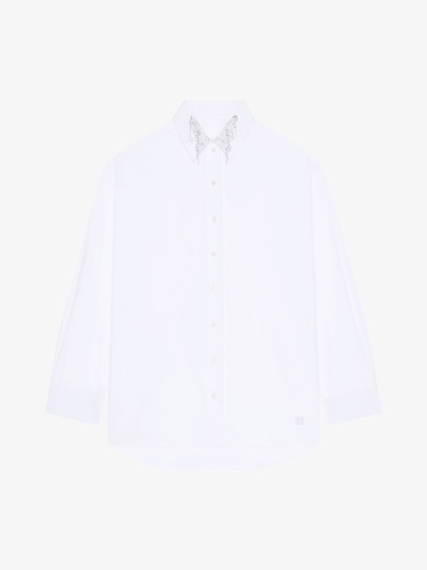 Givenchy Oversized shirt in cotton with crystals and pearls Outlet