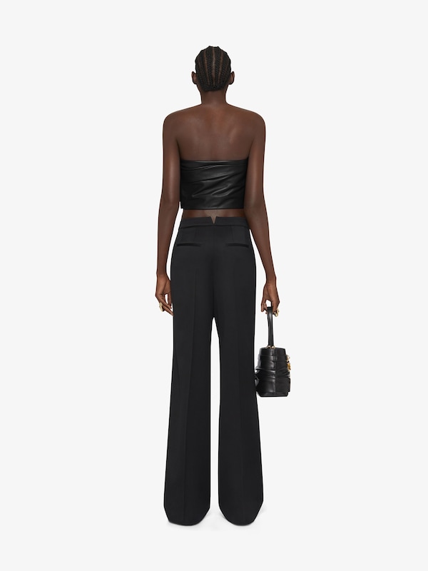 Givenchy Cropped bustier top in leather with draped detail Ventas relámpago
