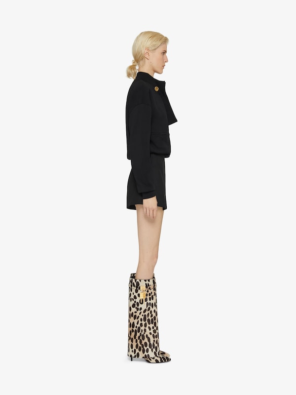 Givenchy Shark Lock Stiletto boots in pony with leopard print Tienda