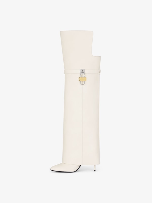 Givenchy Shark Lock Stiletto over-the-knee boots in nappa Liquidación
