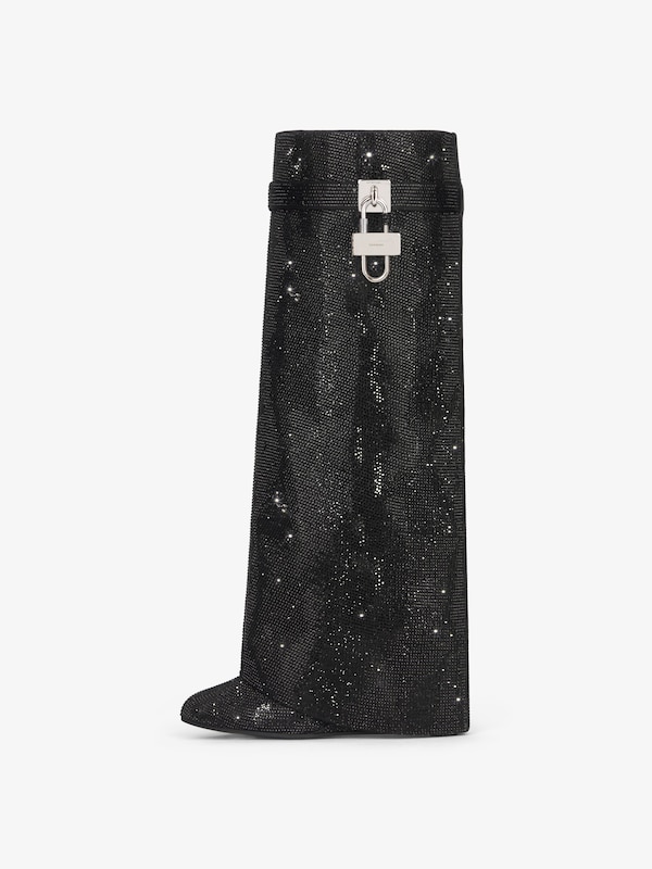 Givenchy Shark Lock boots wide fit in satin with strass Rebajas online