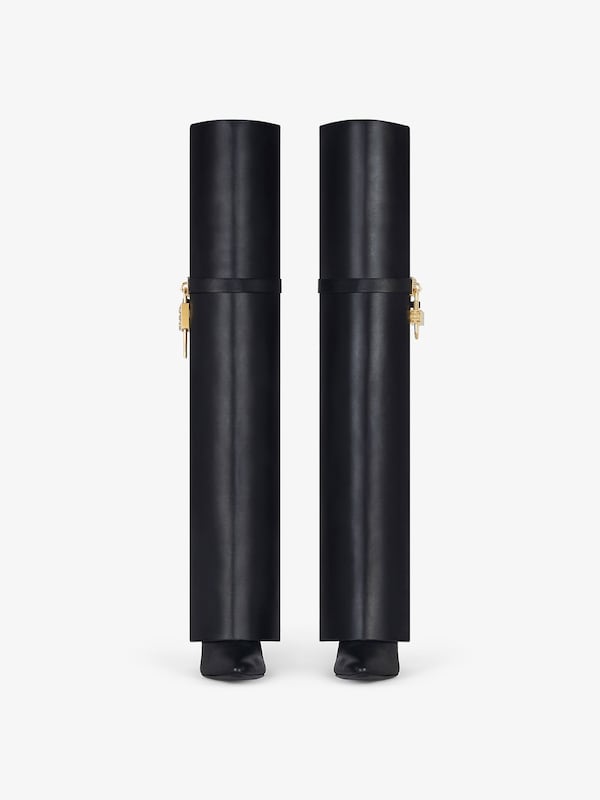 Givenchy Shark Lock Stiletto over-the-knee boots in leather Rebajas top