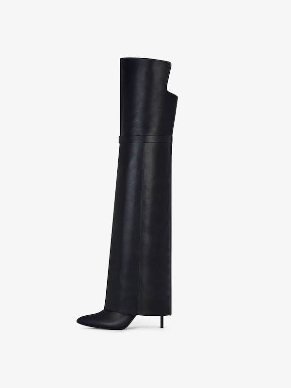 Givenchy Shark Lock Stiletto over-the-knee boots in leather Rebajas top