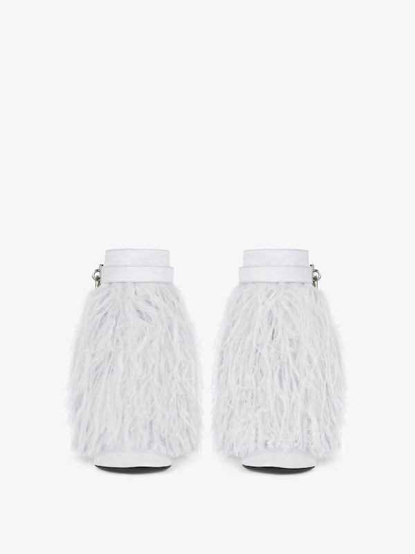 Givenchy Shark Lock Stiletto ankle boots in satin with feathers Envío gratis