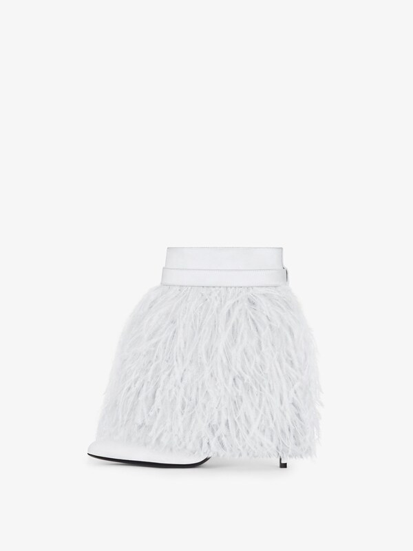 Givenchy Shark Lock Stiletto ankle boots in satin with feathers Envío gratis