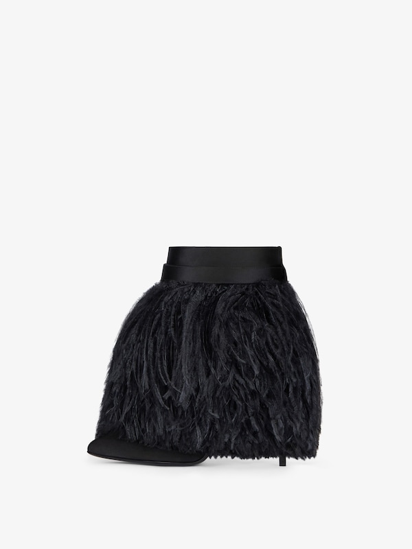 Givenchy Shark Lock Stiletto ankle boots in satin with feathers Envío gratis