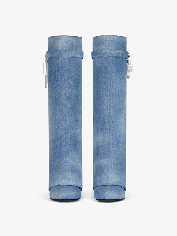 Givenchy Shark Lock boots in washed denim Últimos 3 días