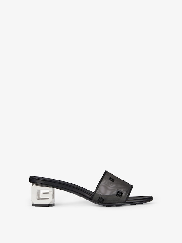 Givenchy G Cube heeled mules in 4G transparent mesh Grandes ahorros