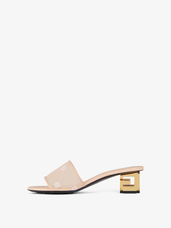 Givenchy G Cube heeled mules in 4G mesh Rebajas de fin de temporada