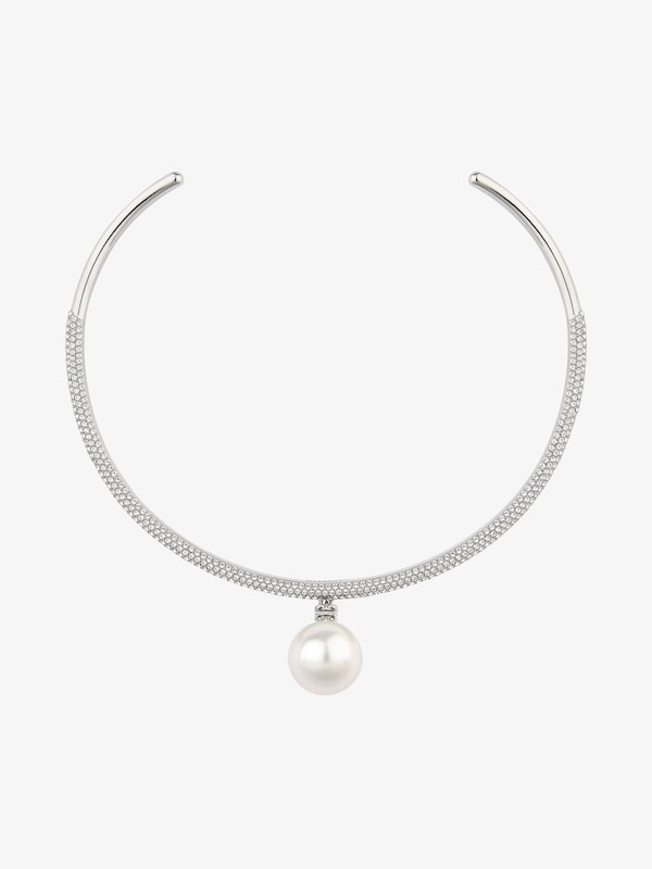 Givenchy Pearl torque necklace in metal with pearl and crystals Envío gratis