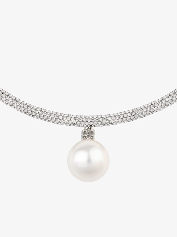 Givenchy Pearl torque necklace in metal with pearl and crystals Envío gratis