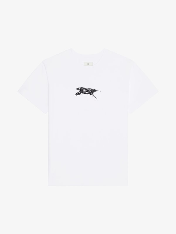 Givenchy T-shirt in cotton GIVENCHY Feathers Descuentos del mes