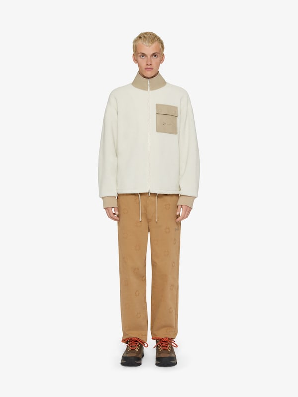 Givenchy Zipped sweatshirt in fleece and leather