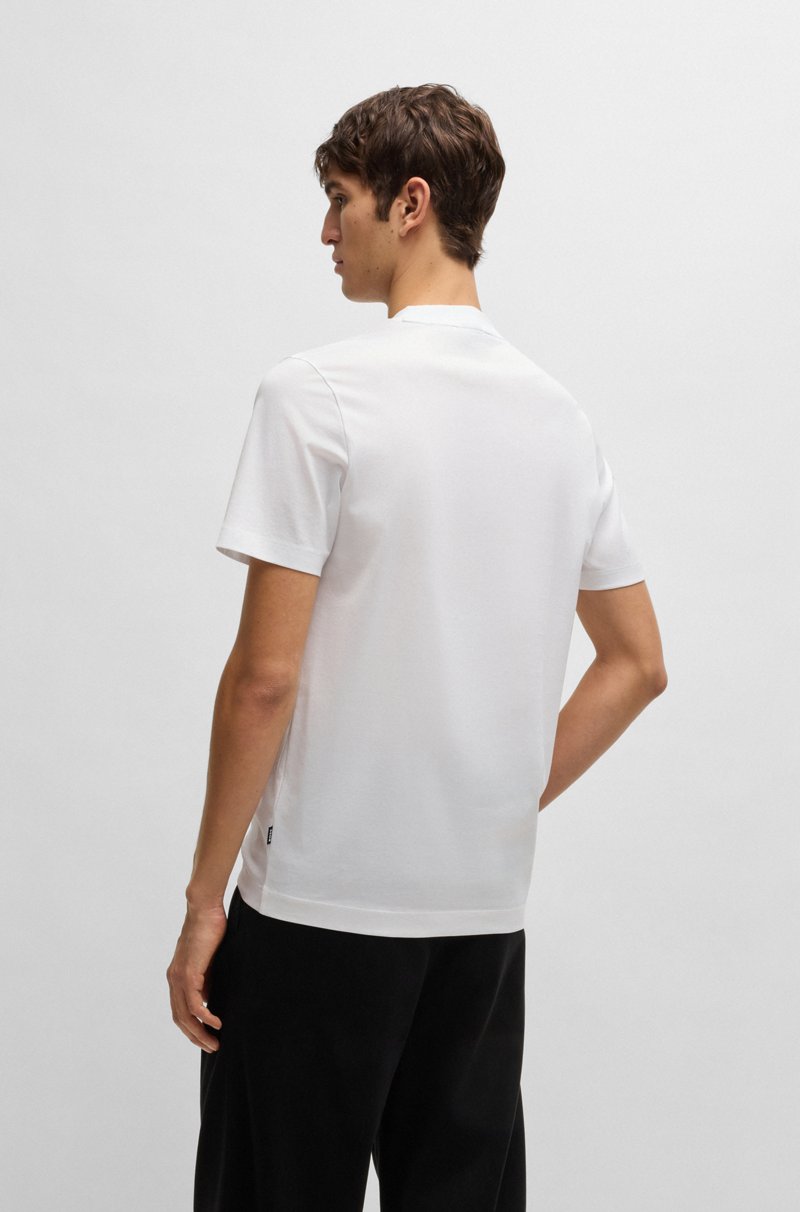 Hugo Boss Camiseta de algodón mercerizado con ilustración de la marca Liquidación