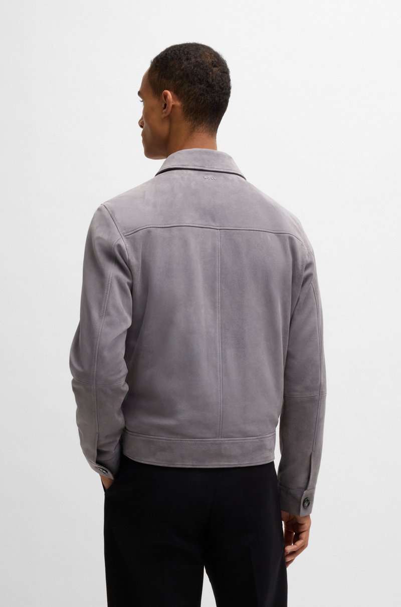 Hugo Boss Chaqueta regular fit de ante suave con cremallera en la parte delantera Envío internacional gratuito