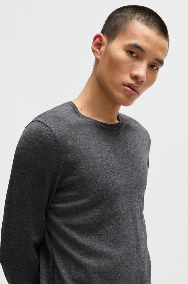Hugo Boss Jersey slim fit de cuello redondo en lana merina Tienda de fábrica
