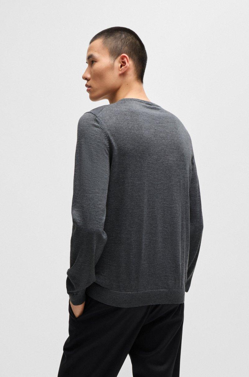 Hugo Boss Jersey slim fit de cuello redondo en lana merina Tienda de fábrica