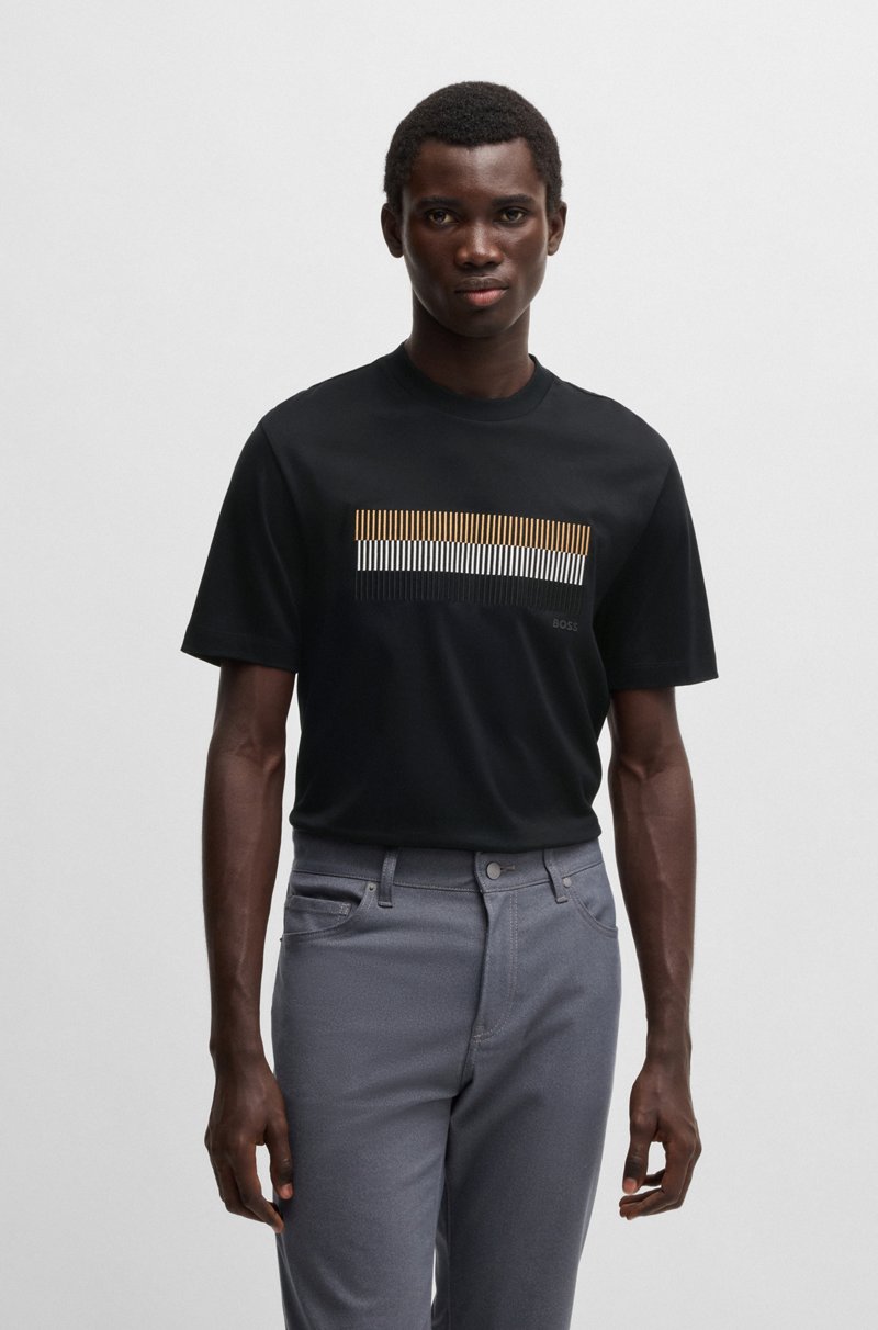 Hugo Boss Camiseta de algodón mercerizado con ilustración de la marca Precios de Black Friday
