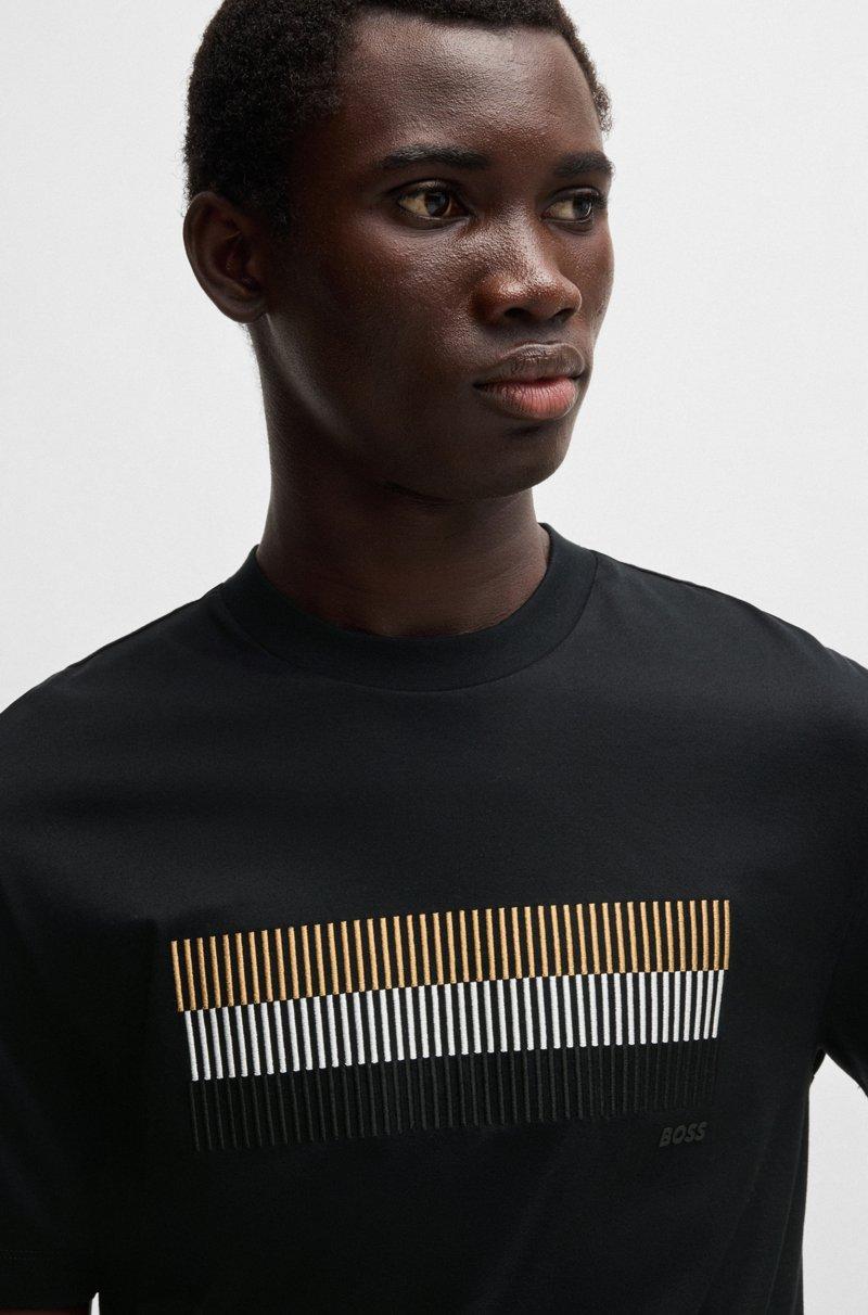 Hugo Boss Camiseta de algodón mercerizado con ilustración de la marca Precios de Black Friday