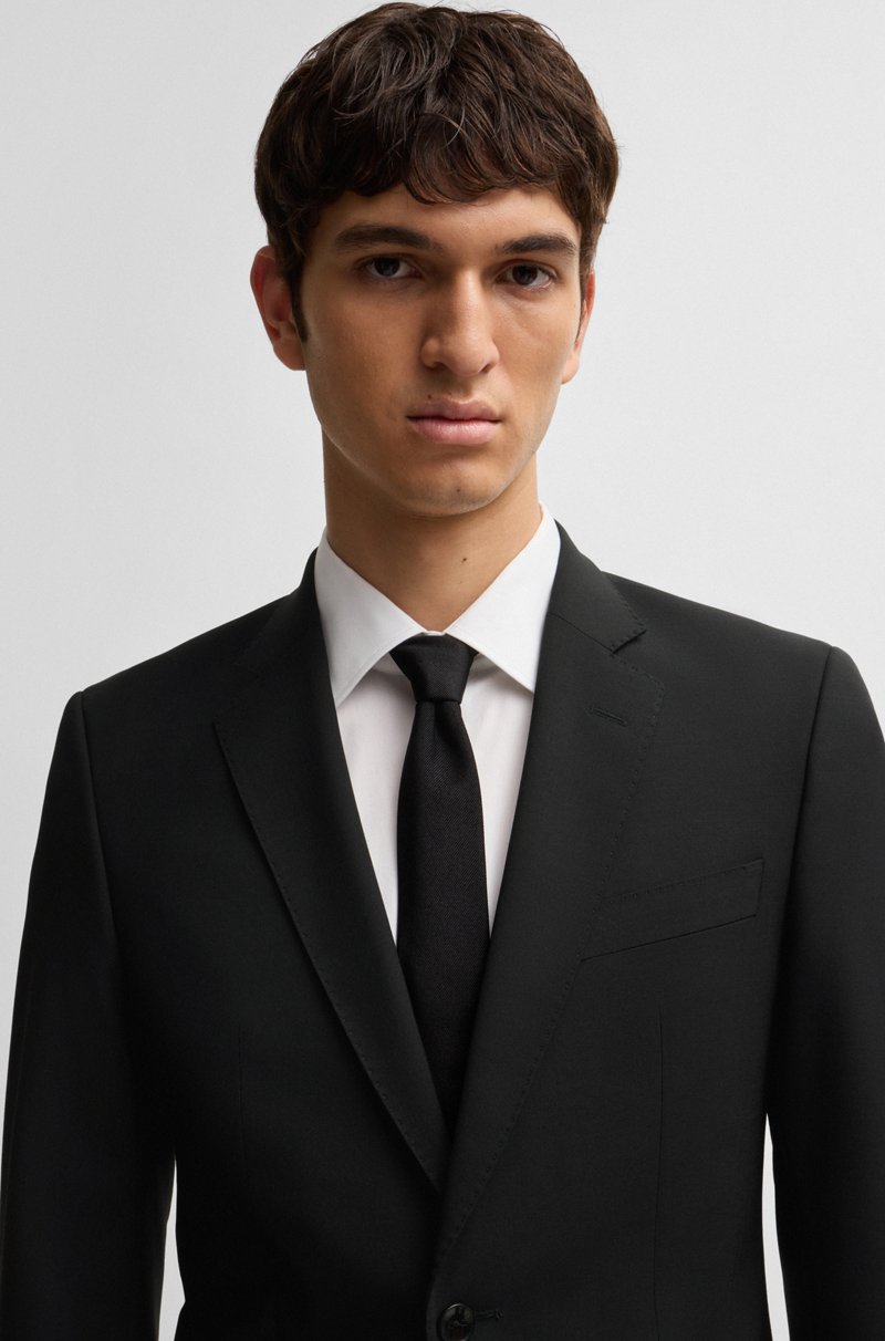 Hugo Boss Traje slim fit en lana virgen elástica Oferta exclusiva