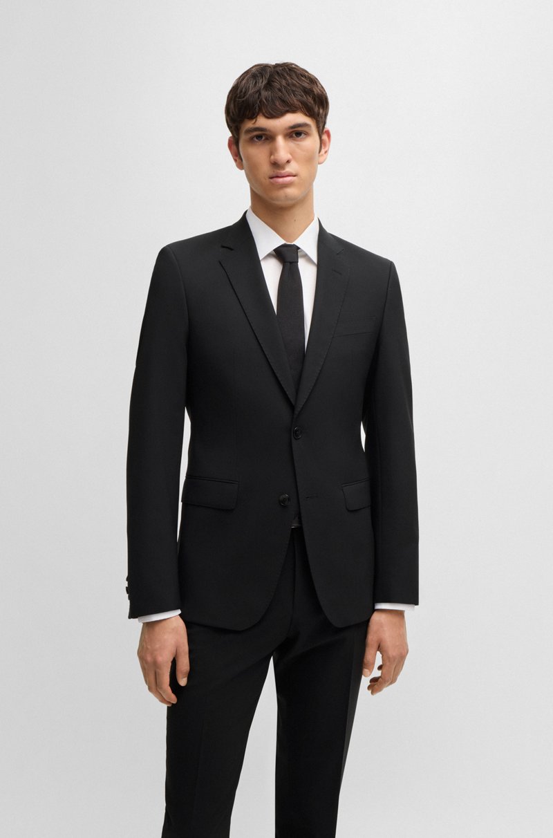 Hugo Boss Traje slim fit en lana virgen elástica Oferta exclusiva