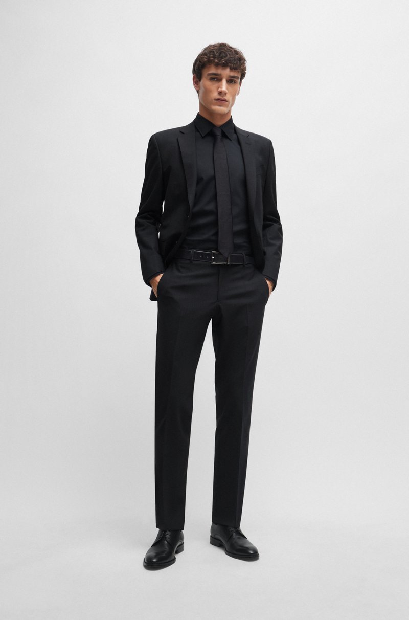 Hugo Boss Camisa regular fit en popelín de algodón elástico de planchado fácil Última moda
