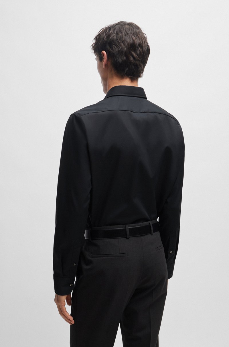 Hugo Boss Camisa regular fit en popelín de algodón elástico de planchado fácil Última moda
