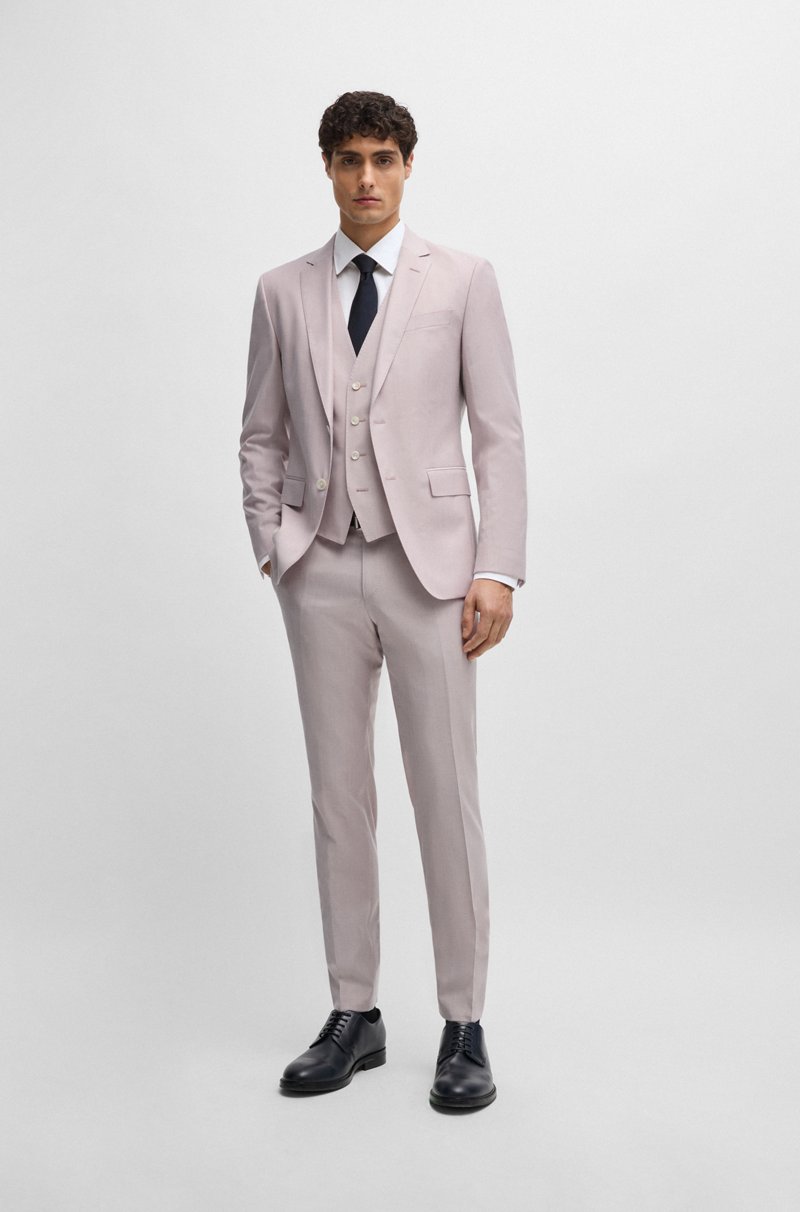 Hugo Boss Camisa slim fit en popelín de algodón elástico de planchado fácil Descuento por venta flash