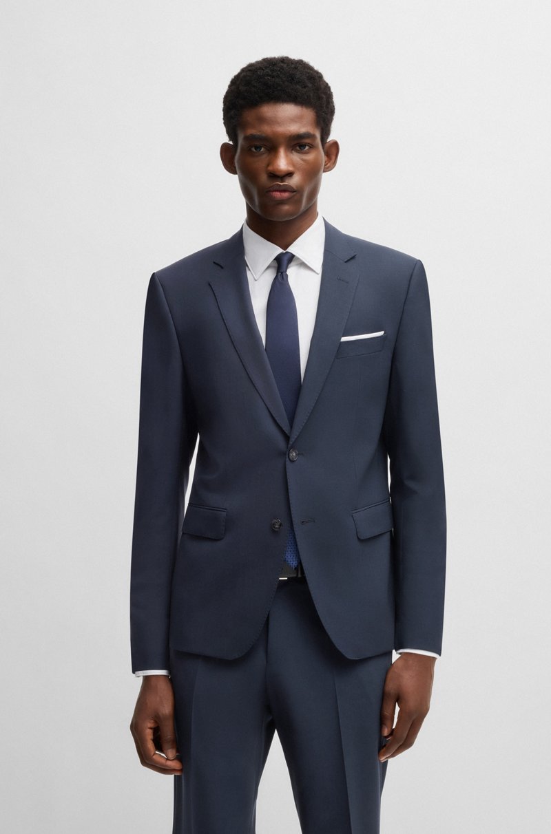 Hugo Boss Traje slim fit en lana virgen elástica Ofertas de temporada