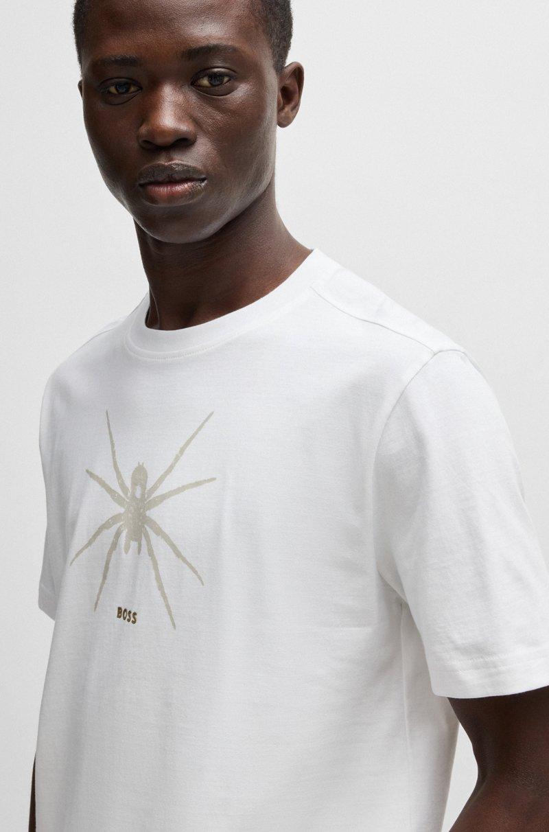 Hugo Boss Camiseta de algodón con cuello redondo y estampado de temporada En línea