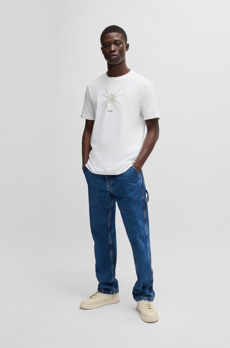 Hugo Boss Camiseta de algodón con cuello redondo y estampado de temporada En línea