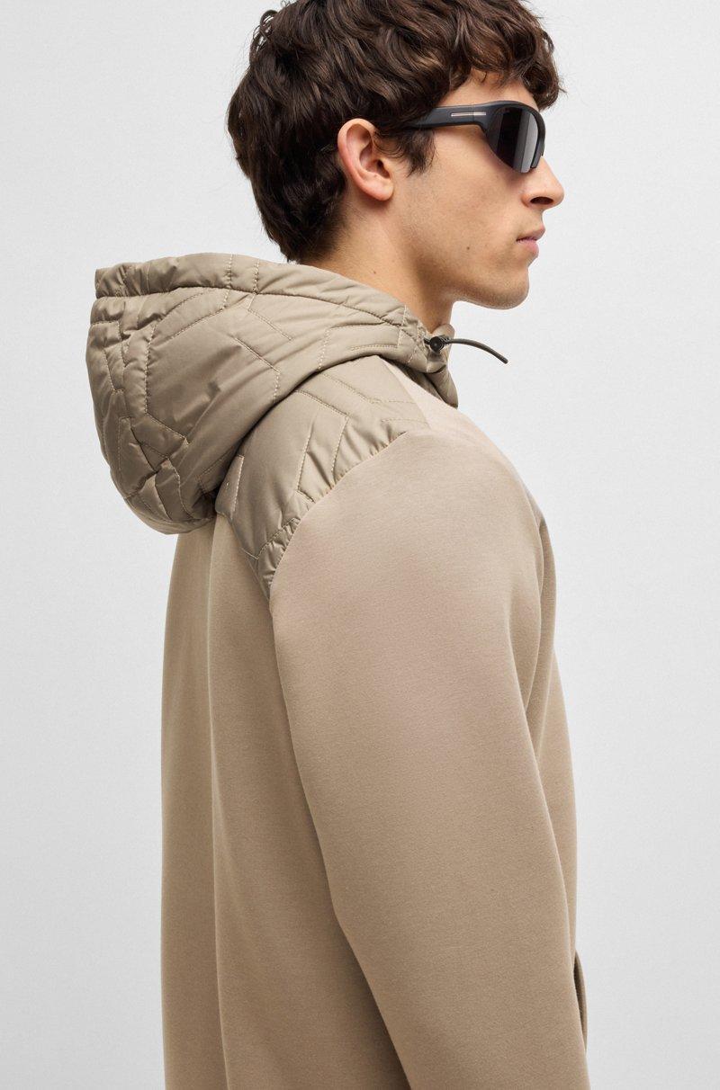Hugo Boss Sudadera con capucha cuello con cremallera y guateado acolchado Ofertas