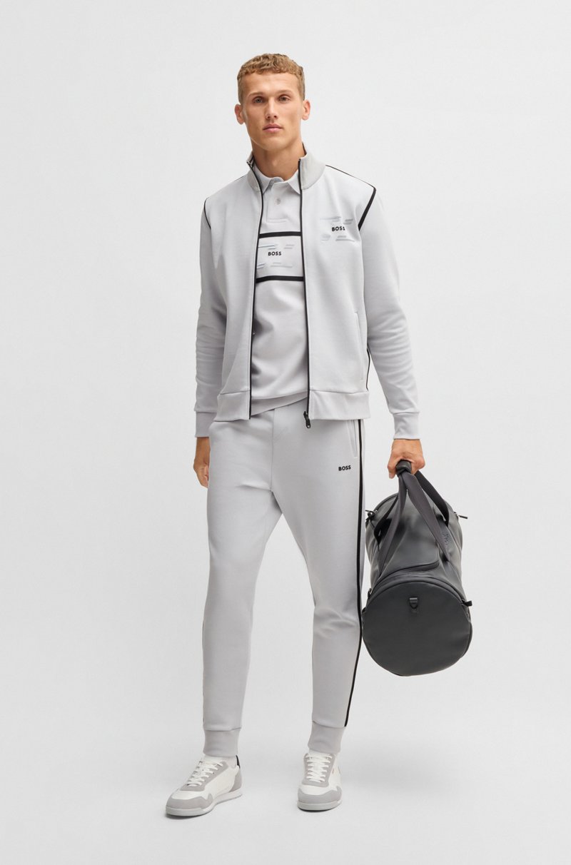 Hugo Boss Sudadera de algodón con cremallera y logo de diseño Gran oferta