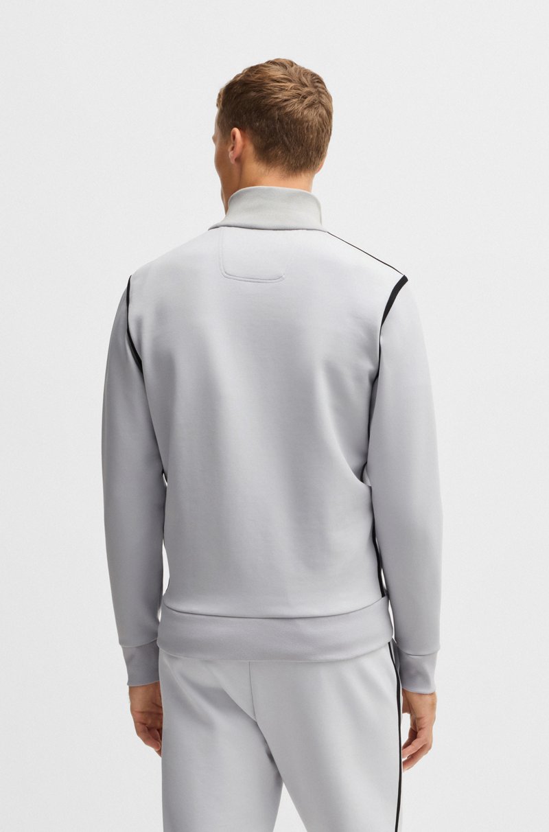 Hugo Boss Sudadera de algodón con cremallera y logo de diseño Gran oferta