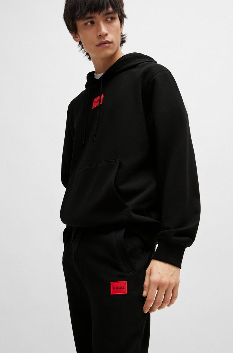 Hugo Boss Pantalones de chándal en felpa de algodón con etiqueta con logo roja Ventas relámpago