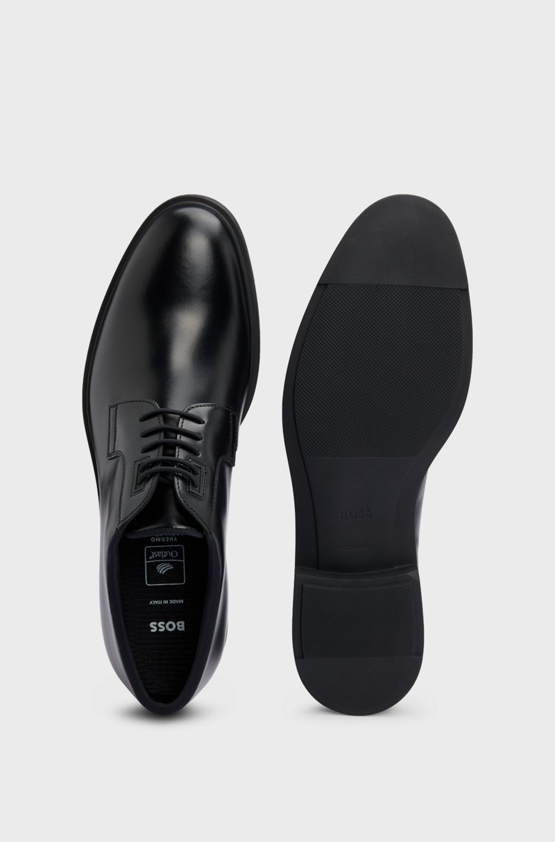 Hugo Boss Zapatos Derby de piel con ribetes elaborados en Italia Descuento