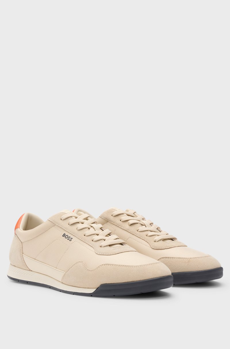 Hugo Boss Deportivas con cordones en diferentes materiales con ribetes de ante Rebajas top