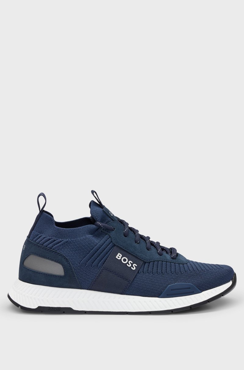 Hugo Boss Deportivas de punto con detalles de la marca y ribetes de ante COMPRAR AHORA