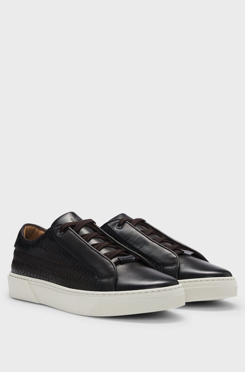 Hugo Boss Deportivas Gary de piel con paneles tejidos Oferta especial de fábrica