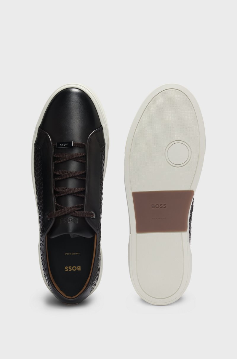 Hugo Boss Deportivas Gary de piel con paneles tejidos Oferta especial de fábrica