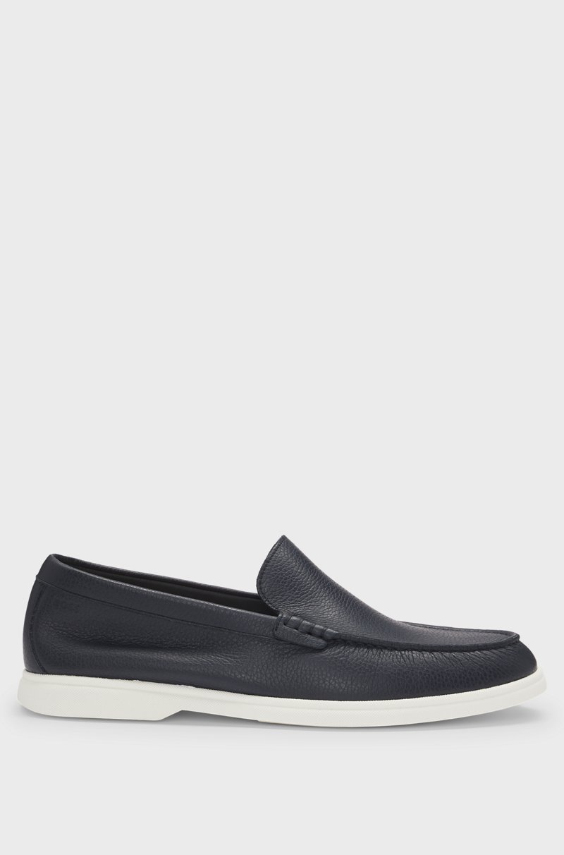 Hugo Boss Mocasines de piel abatanada con detalle de logo Promoción trimestral