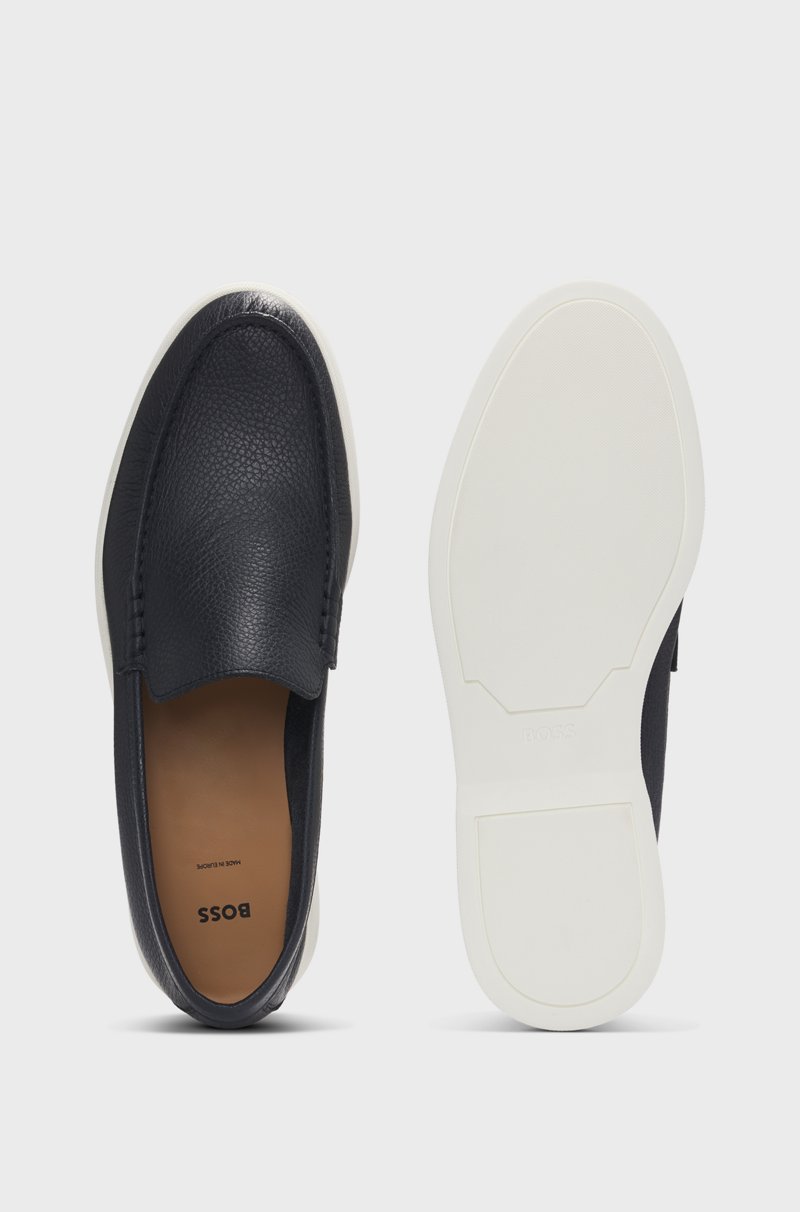 Hugo Boss Mocasines de piel abatanada con detalle de logo Promoción trimestral