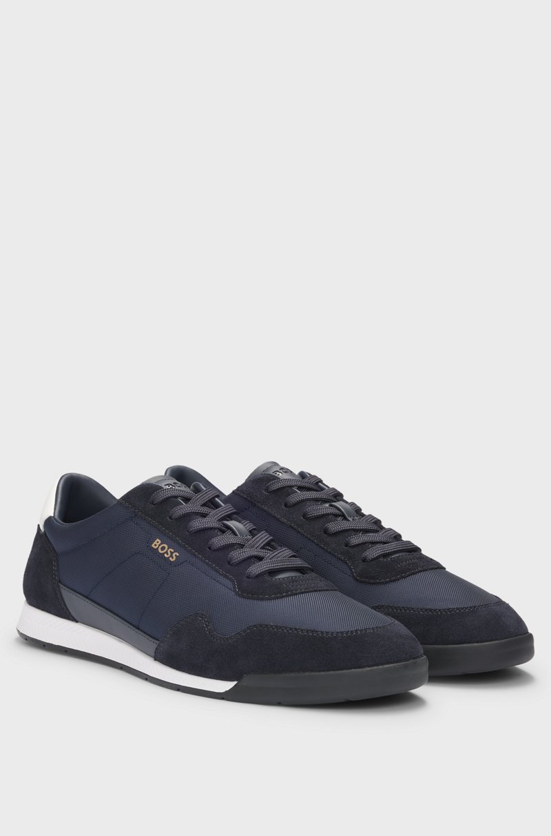 Hugo Boss Deportivas con cordones en diferentes materiales con ribetes de ante En oferta