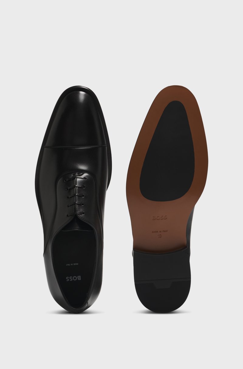 Hugo Boss Zapatos Oxford de piel lisa con puntera marcada Libre de impuestos